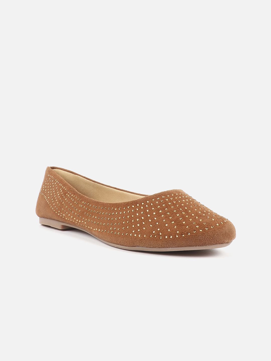 Carlton London Embellished Round Toe Ballerinas