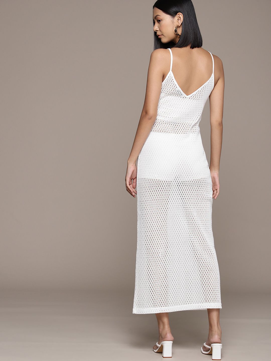 Buy MANGO Openwork Knit Sheer Midi Dress - Dresses for Women 24519526 |  Myntra