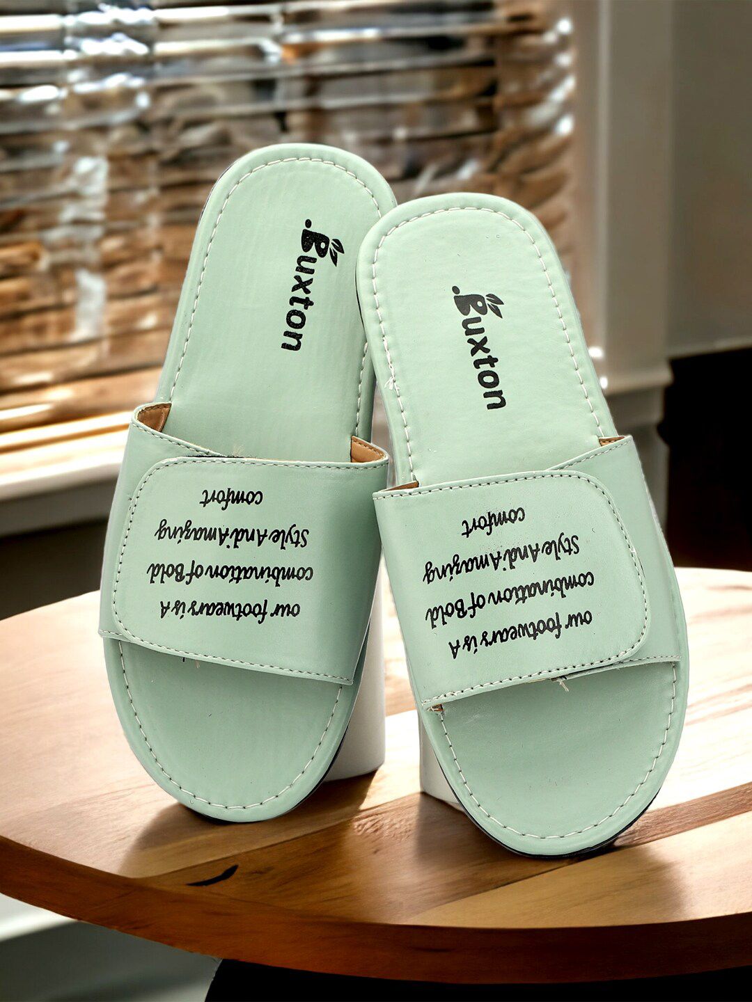 Buxton Men Printed Slip-On Sliders