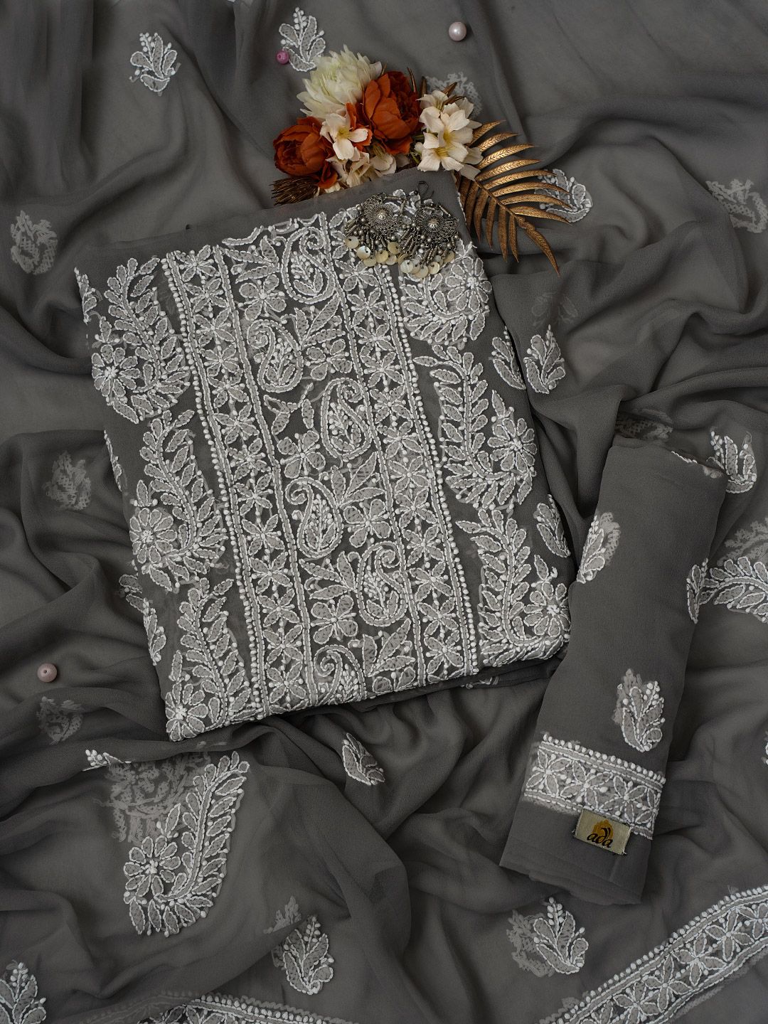 Grey Dress Material - Buy Grey Dress Material online in India