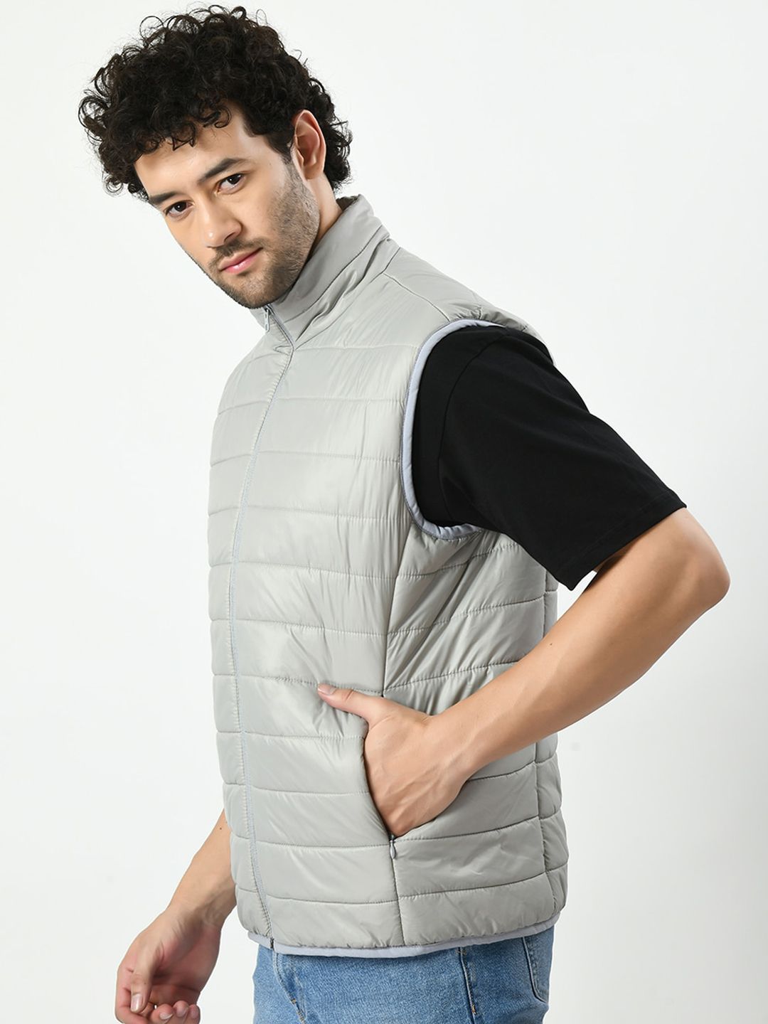 TBOJ Mock Collar Sleeveless Lightweight Puffer Jacket