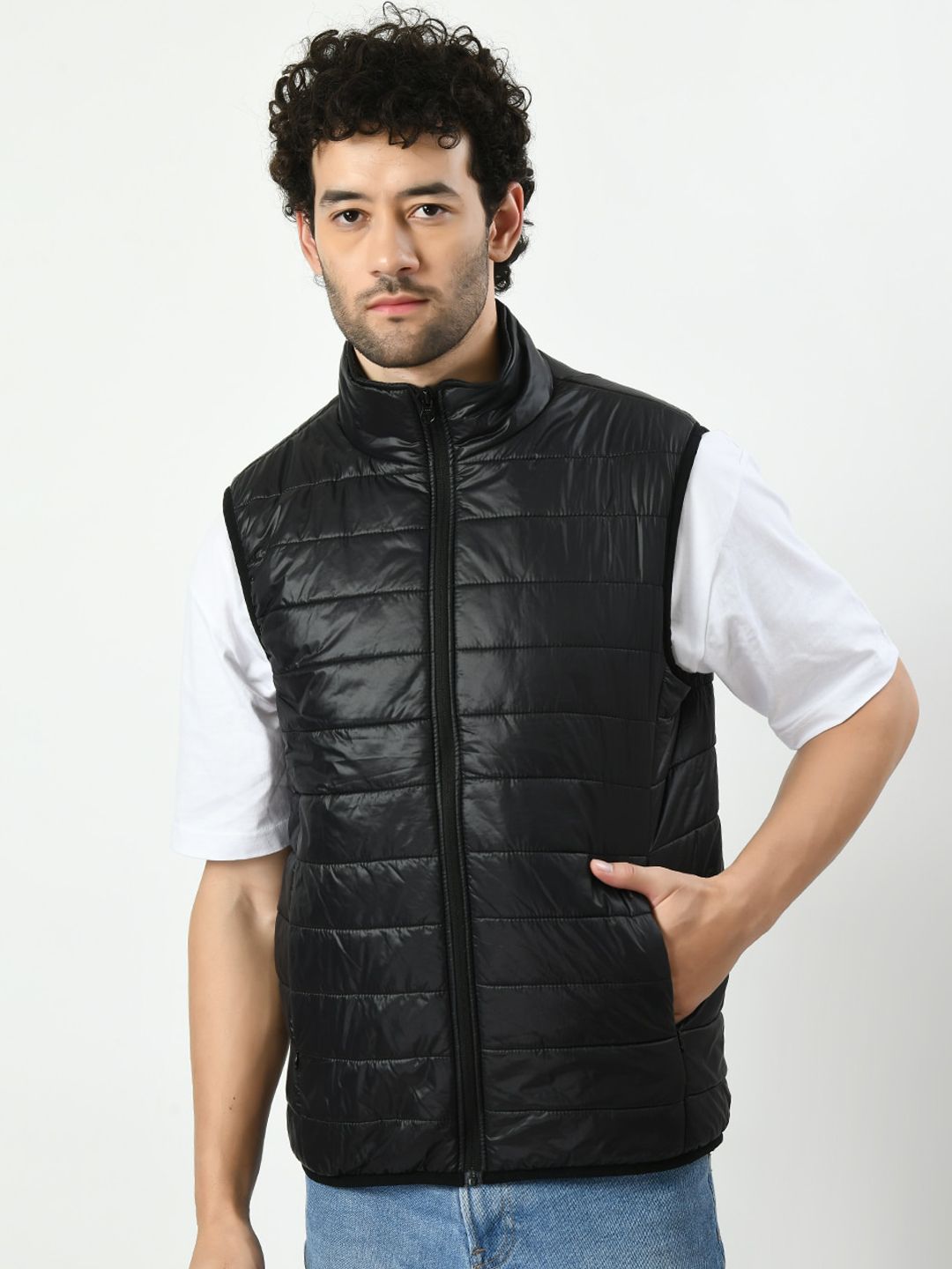 TBOJ Mock Collar Sleeveless Lightweight Puffer Jacket