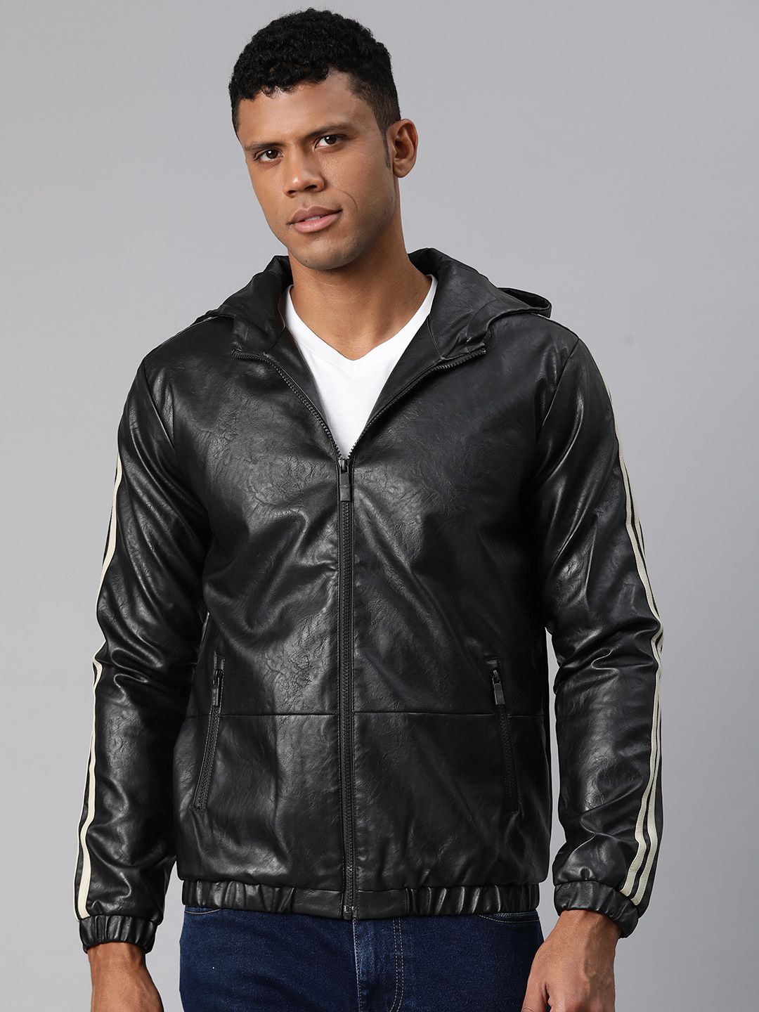 Leather Hooded Jackets - Buy Leather Hooded Jackets online in India