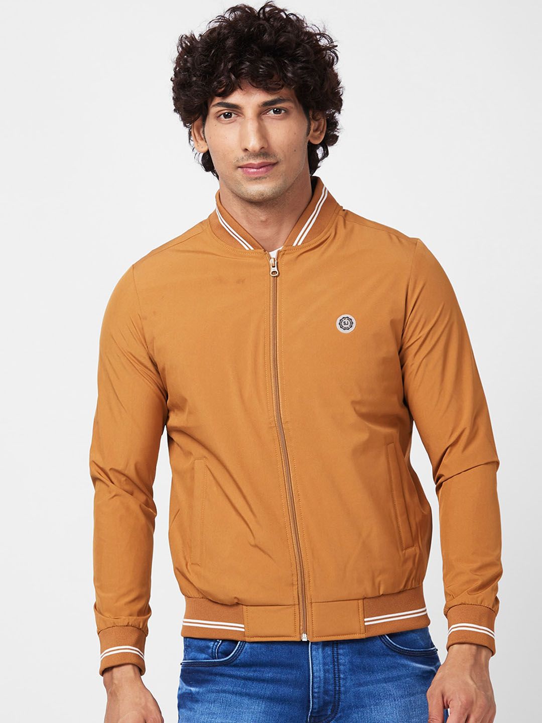 SPYKAR Mock Collar Varsity Jacket