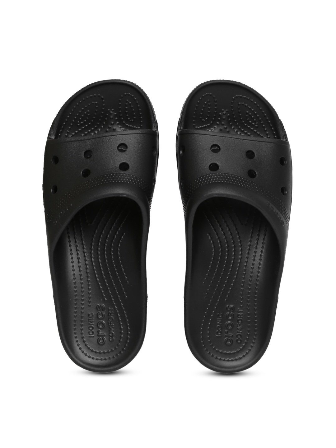 Crocs Coast  Unisex Black Solid Slip-On Flip Flops Price in India