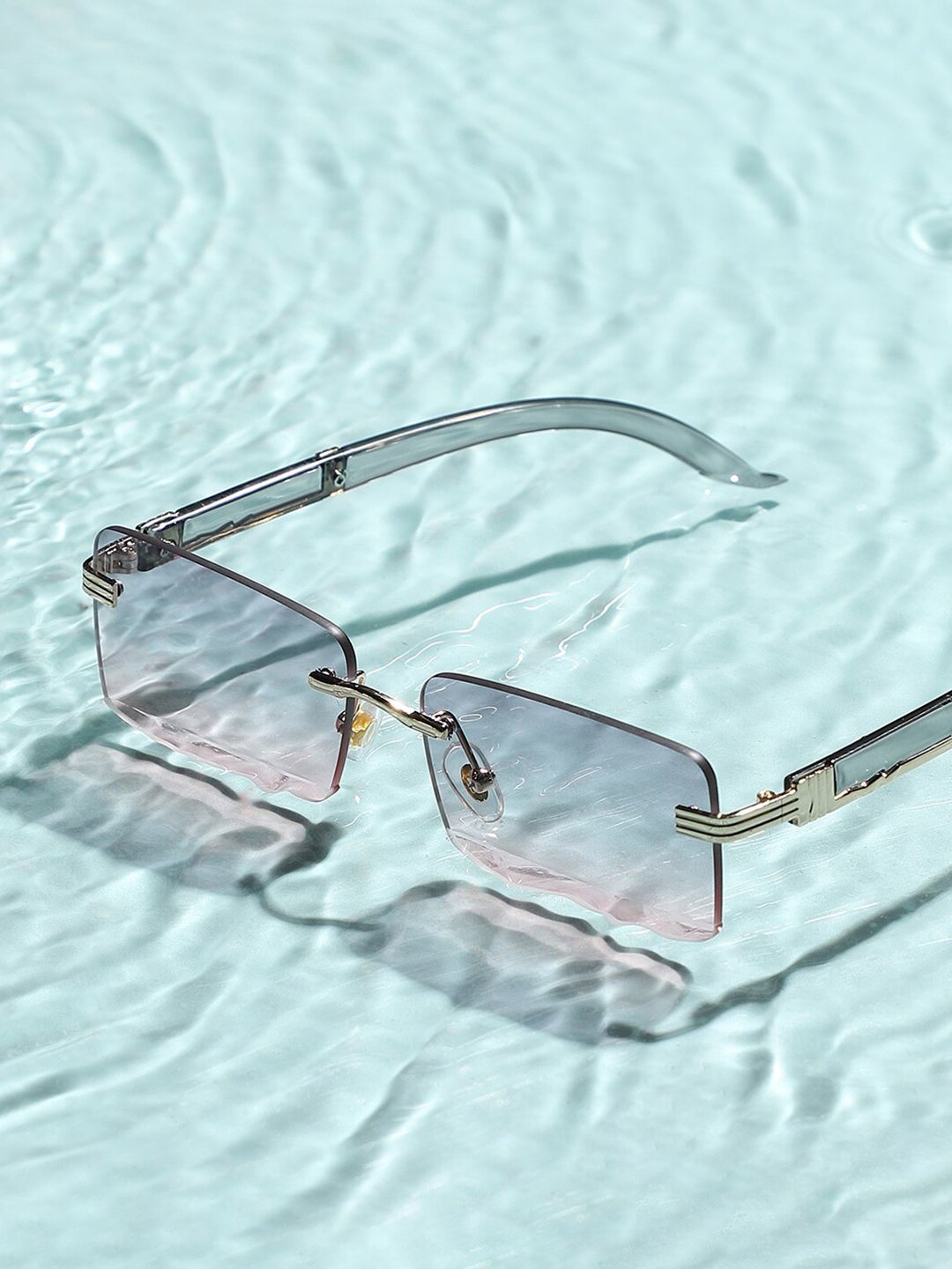 French Accent Men Lens & Rectangle Sunglasses With UV Protected Lens AW23_FASG1014