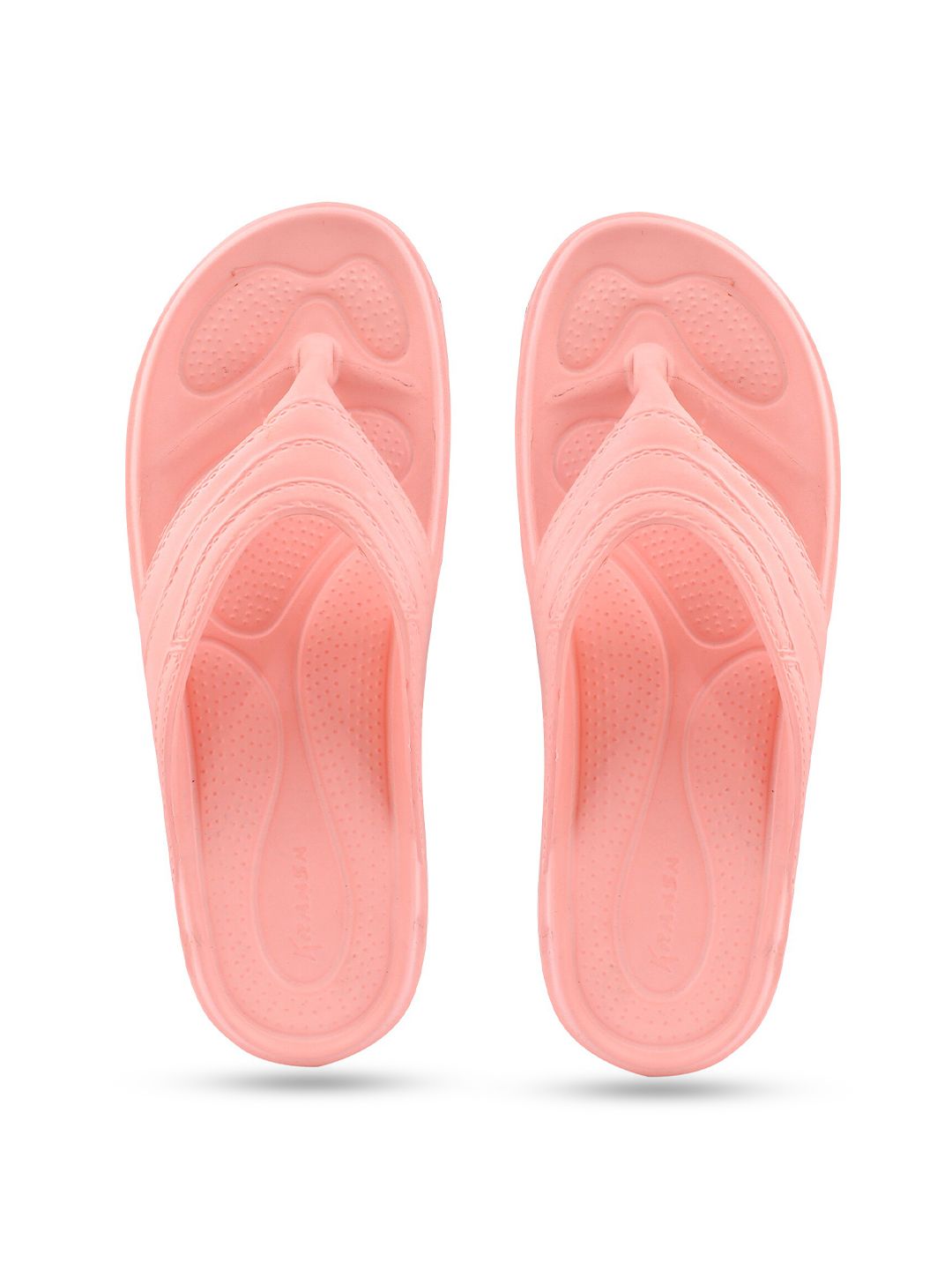 KRAASA Women Textured Rubber Thong Flip-Flops