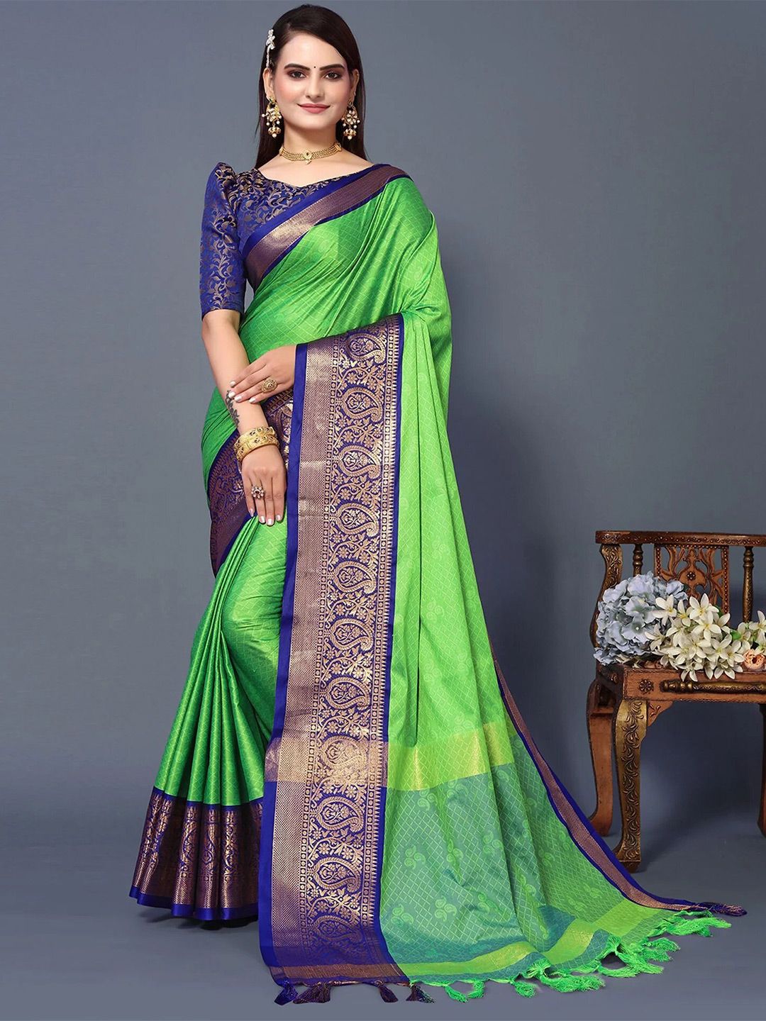 KALINI Ethnic Motifs Woven Design Zari Mysore Silk Saree Price in India