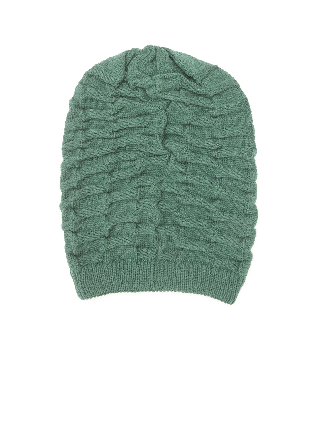 FabSeasons Unisex Green Solid Beanie Price in India