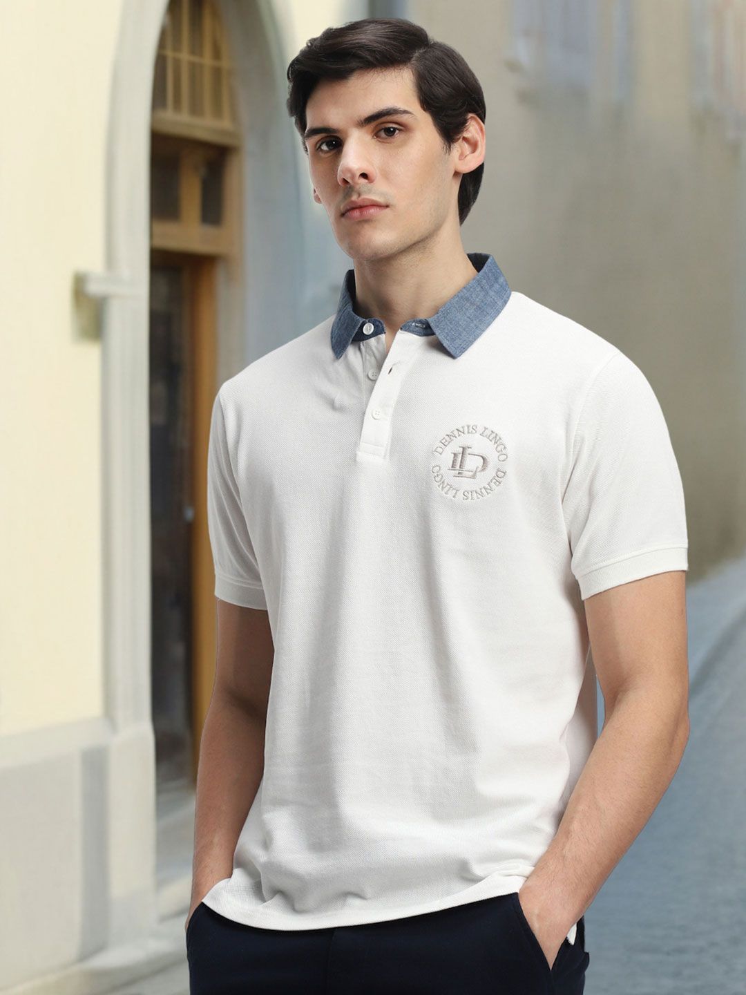 Dennis Lingo Polo Collar Pure Cotton T-shirt