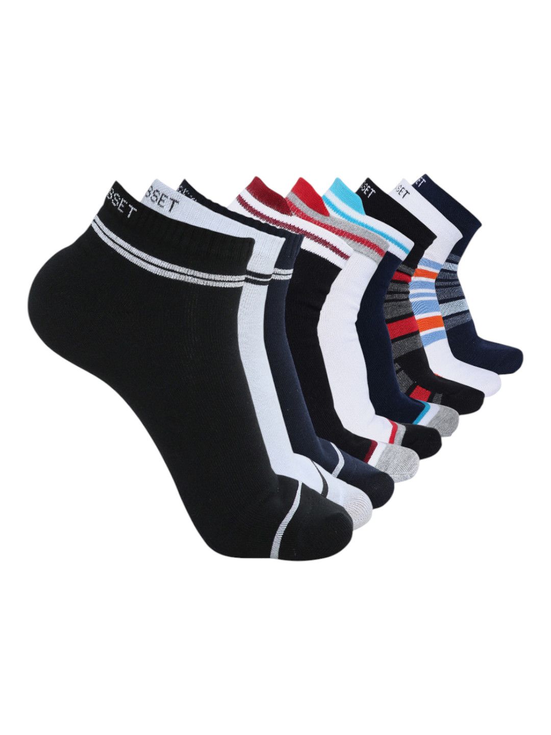 CRUSSET Men Pack Of 9 Assorted Ankle-Length Socks