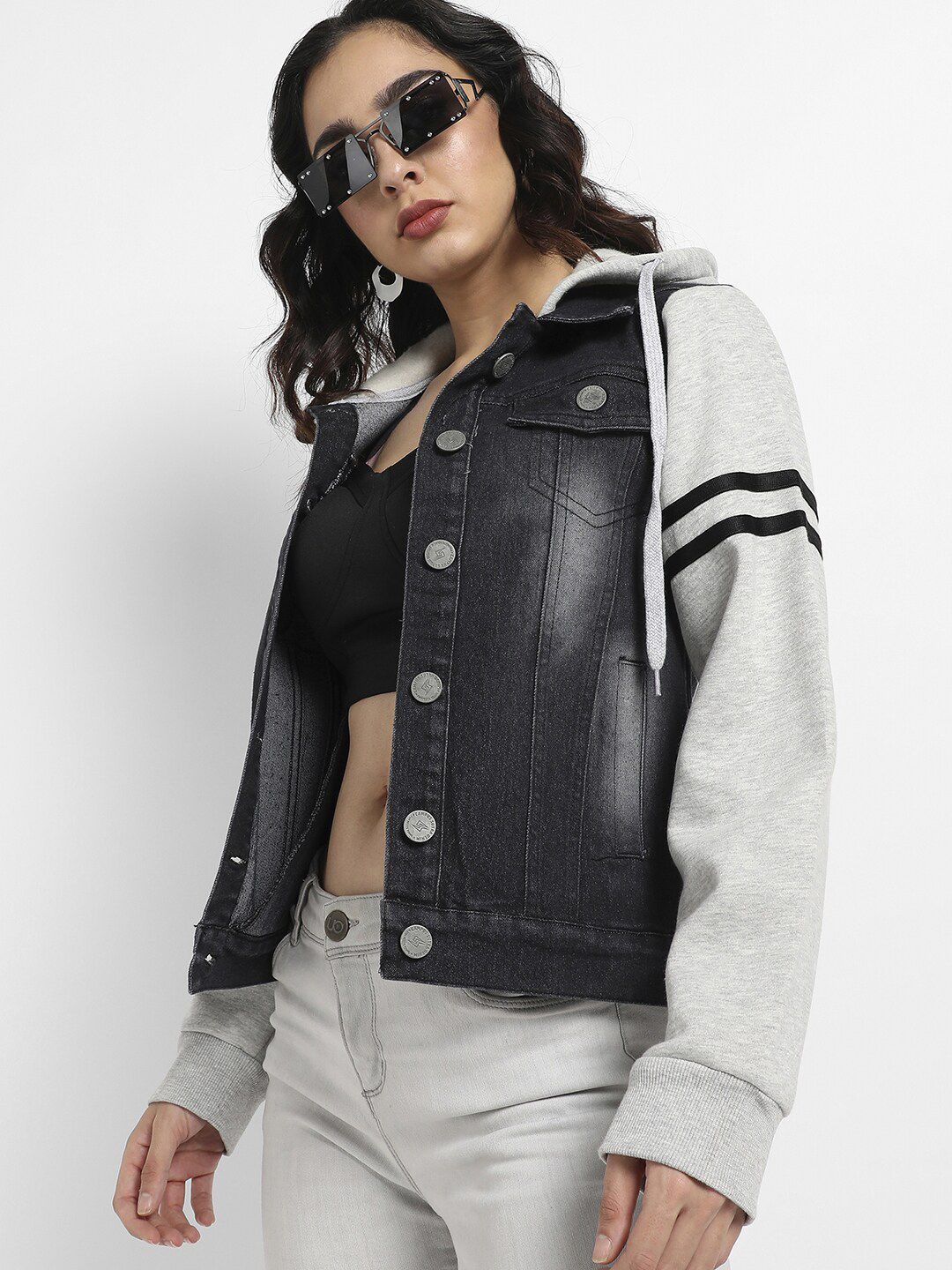 PINACOLADA Windcheater Hooded Denim Jacket