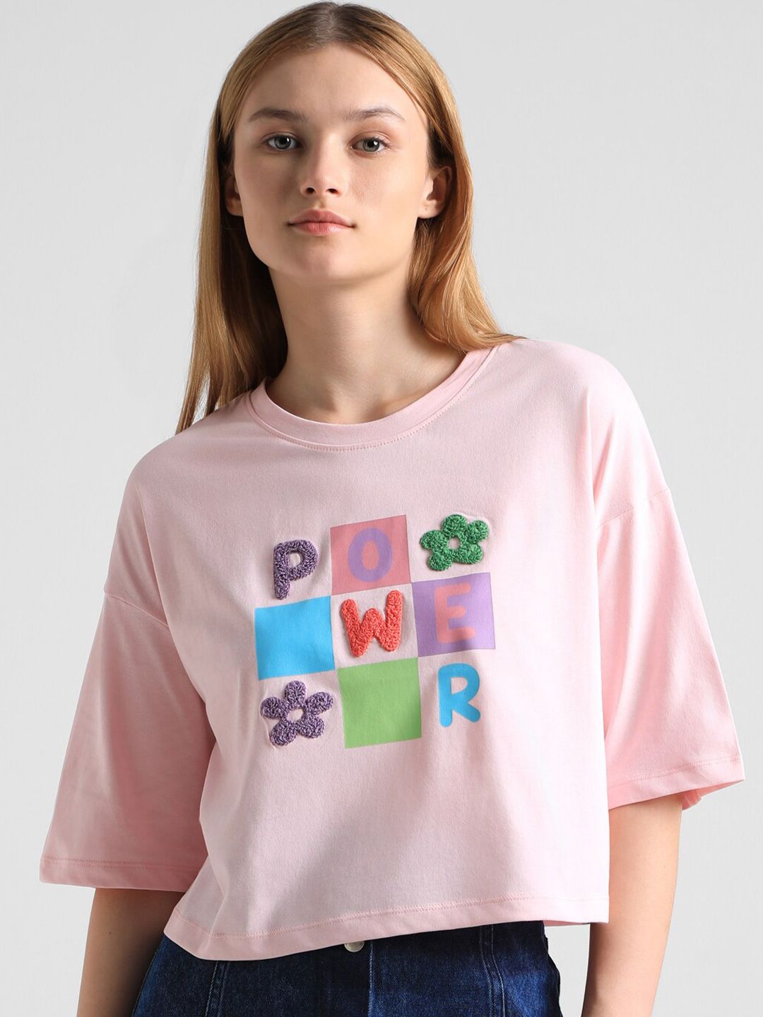 ONLY Printed Boxy T-shirt Price in India