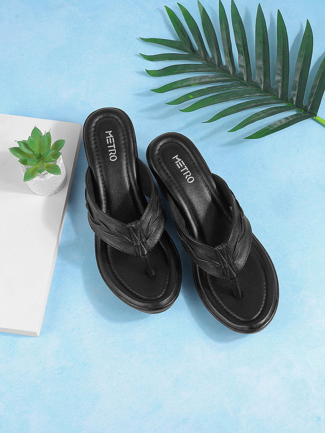 Metro Textured Open Toe Wedge Heels