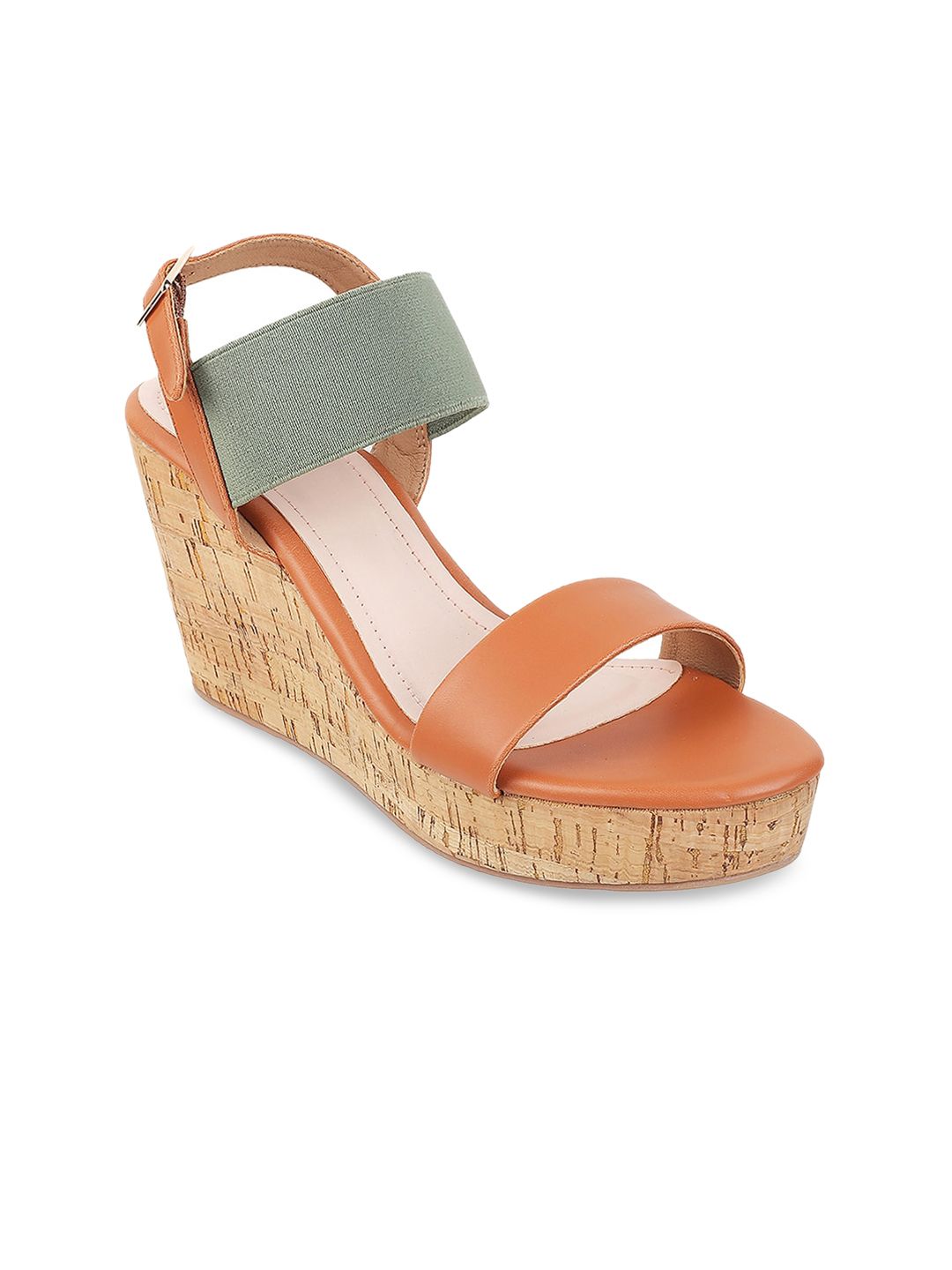 Mochi Colourblocked Wedge Heels With Buckles