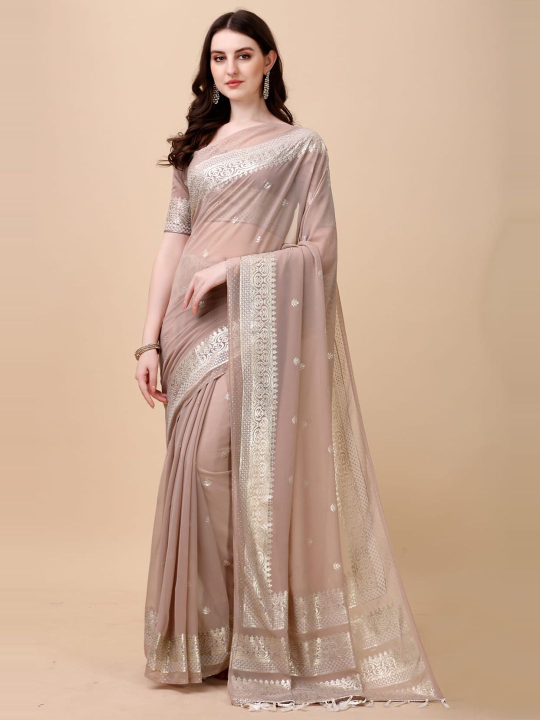 KALINI Ethnic Motifs Woven Design Zari Silk Cotton Saree Price in India