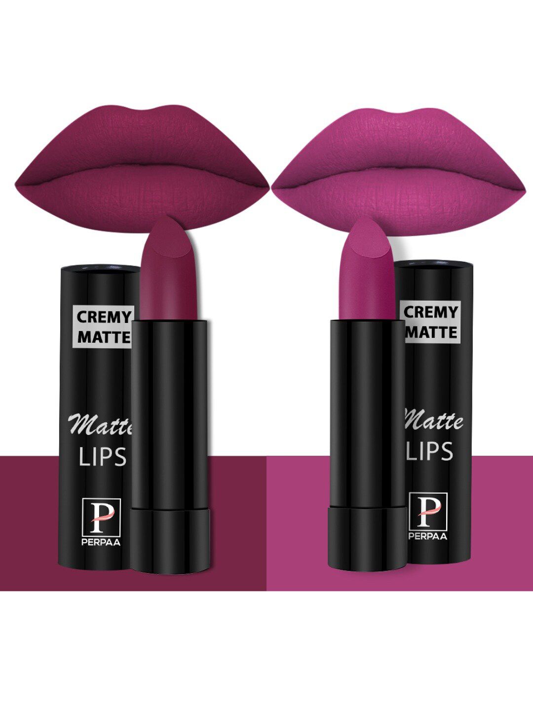 PERPAA 2 Creamy Long Lasting Bullet Matte Lipstick - 3.5gm Each -52-58