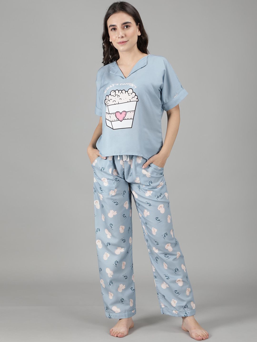House of Comfort Graphic Printed Night suit