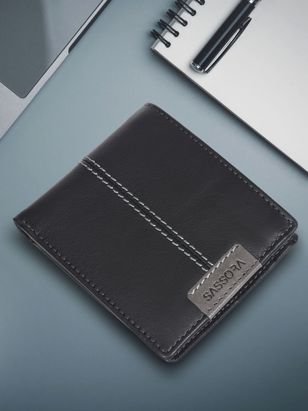 Sassora Unisex Leather Two Fold Bi Fold RFID Wallet
