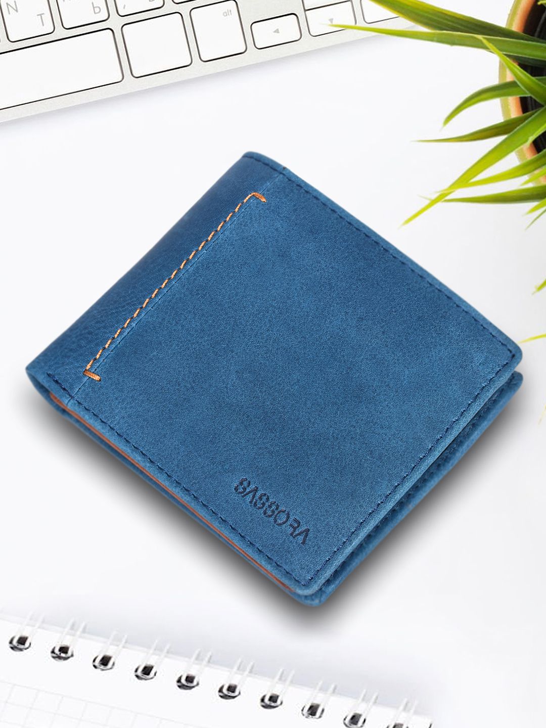 Sassora Unisex Leather Two Fold RFID Bi-Fold Wallet
