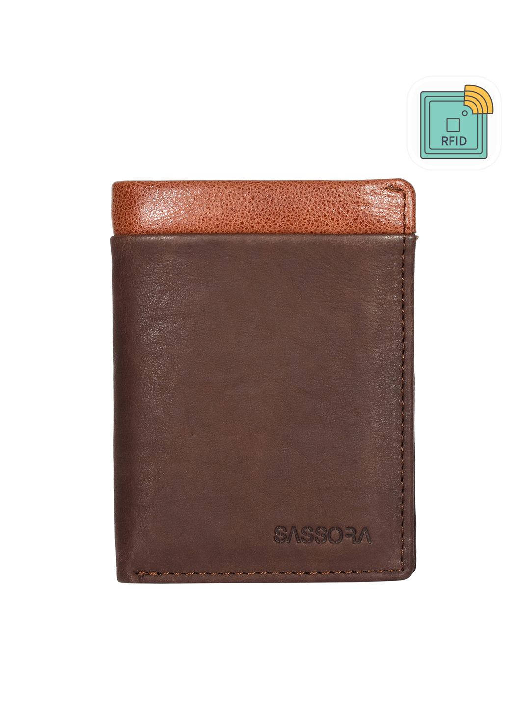 Sassora Unisex Leather Two Fold Wallet