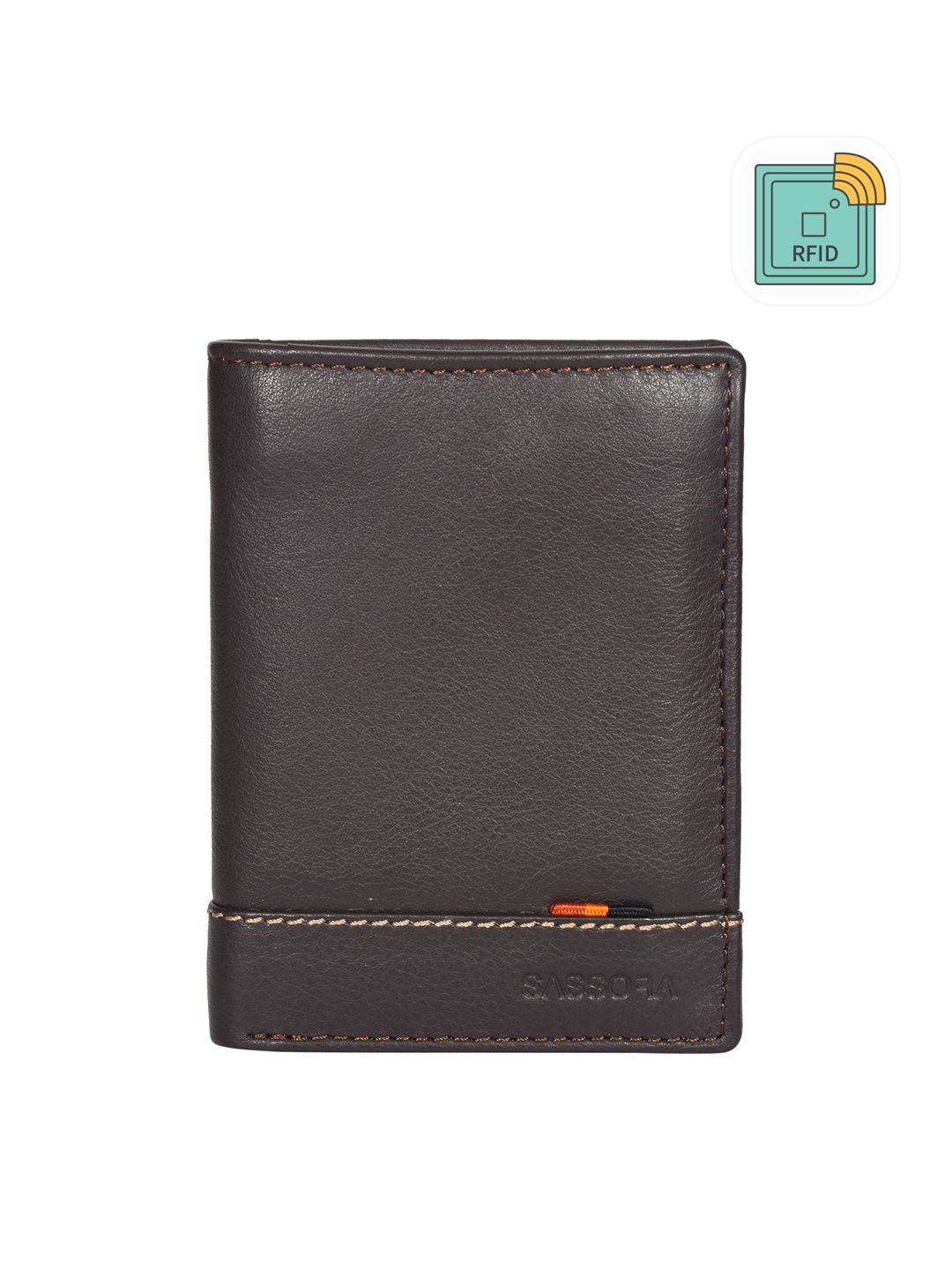 Sassora Unisex Leather RFID Two Fold Wallet