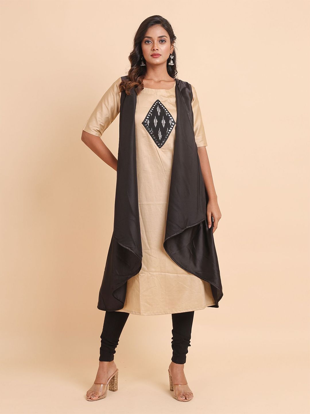 Disli Printed Detail Jacket Style Kurta