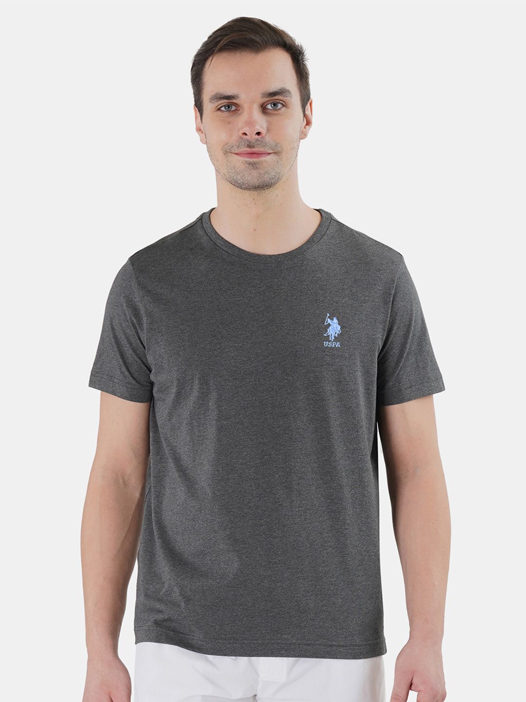 U.S. Polo Assn. Charcoal Grey Solid Lounge T-Shirt