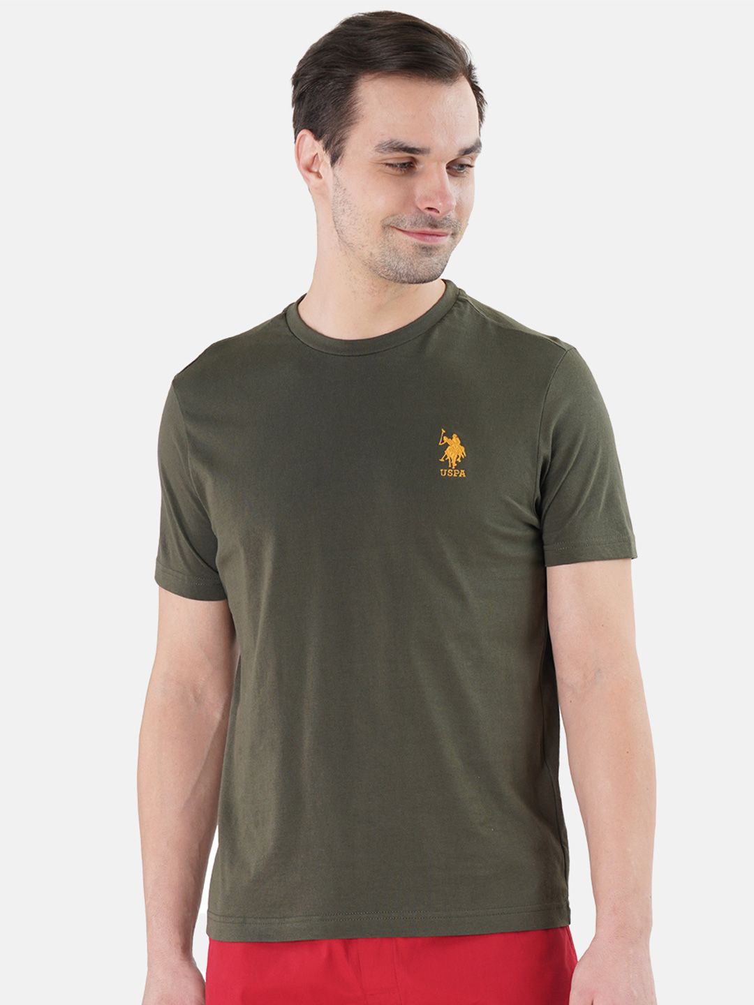 U.S. Polo Assn. Olive Green Solid Lounge T-Shirt
