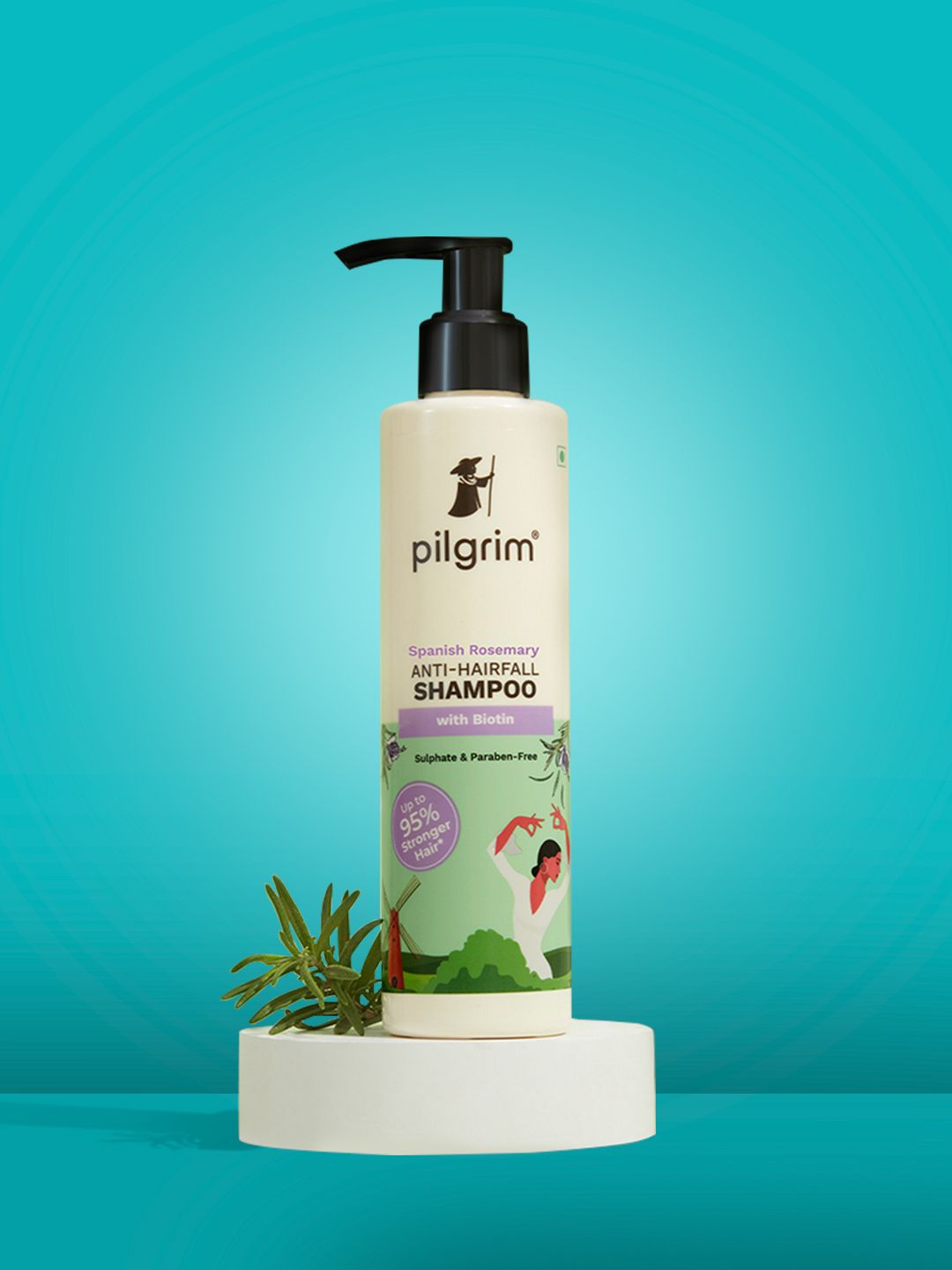 Pilgrim Rosemary & Biotin Anti-Hairfall Shampoo for Reducing Hair Loss & Breakage - 200ml