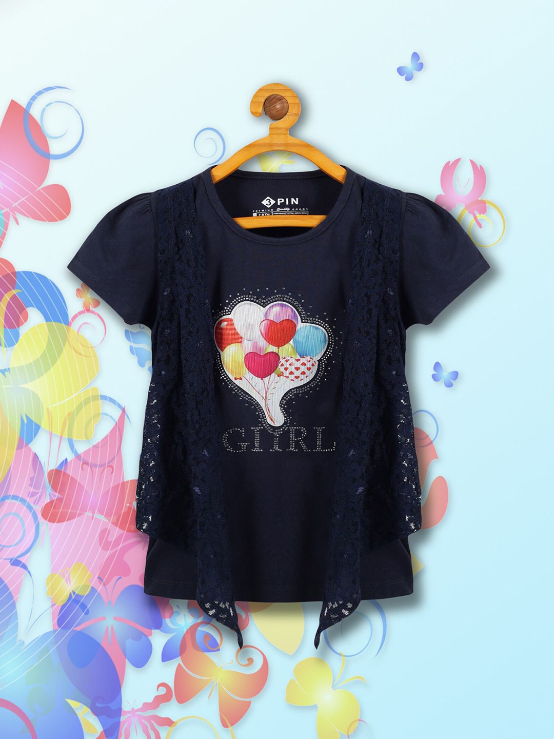 3PIN Graphic Printed Round Neck Cotton Top Price in India