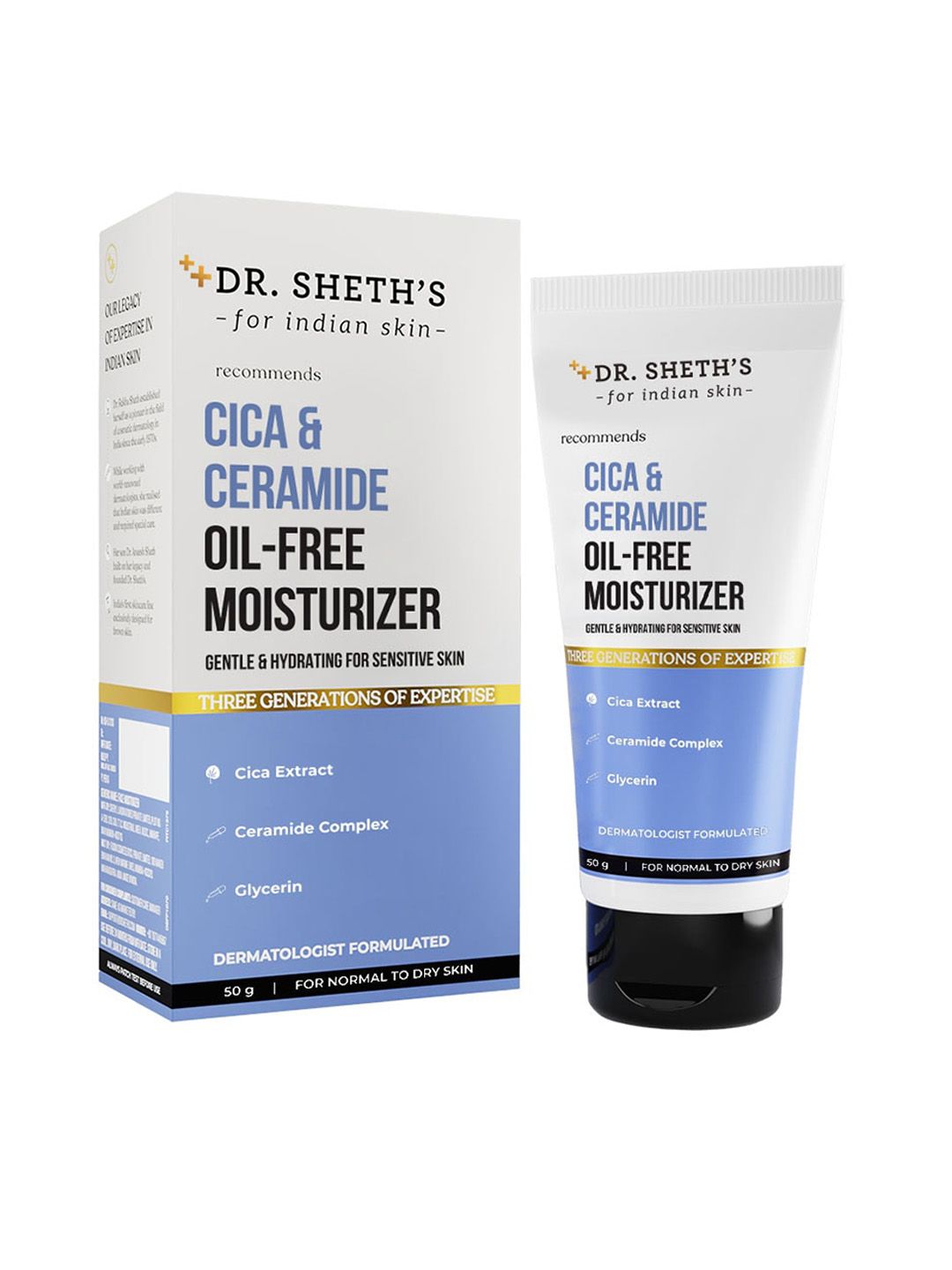 DR. SHETHS recommends Cica & Ceramide Oil-Free Moisturizer - 50g