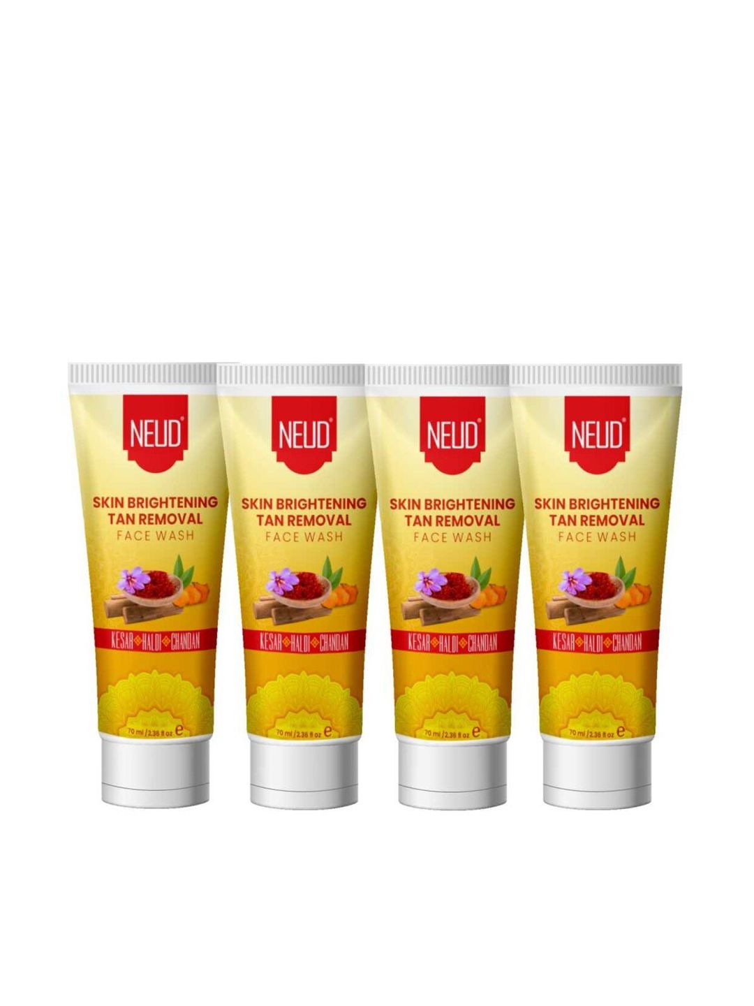 NEUD Skin Brightening Tan Removal Set Of 4 Face Wash 70 ml Each