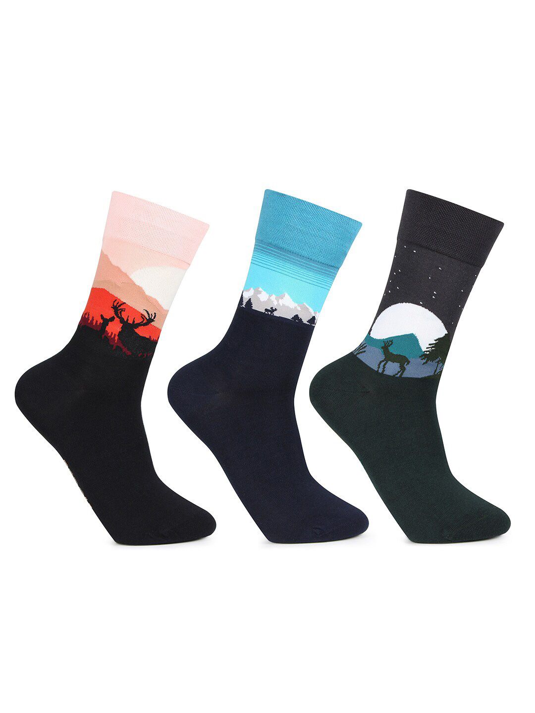 Bonjour Men Pack of 3 Calf-Length Socks