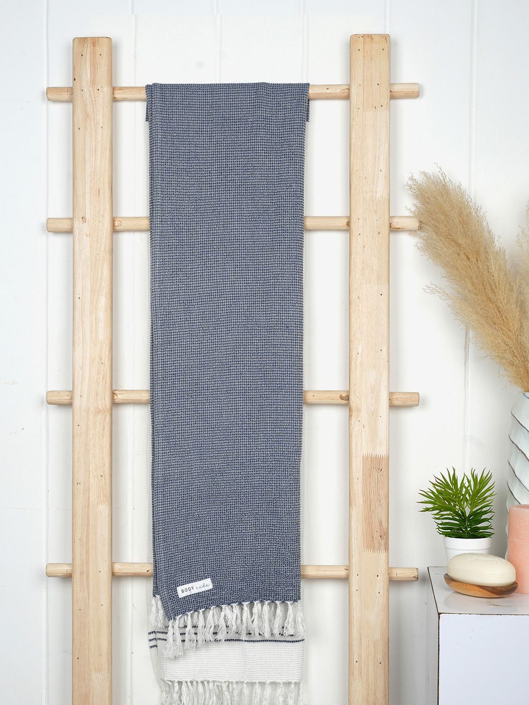 DOCTOR TOWELS Denim Blue 400 GSM Anti-Odor Bamboo Waffle Bath Towel