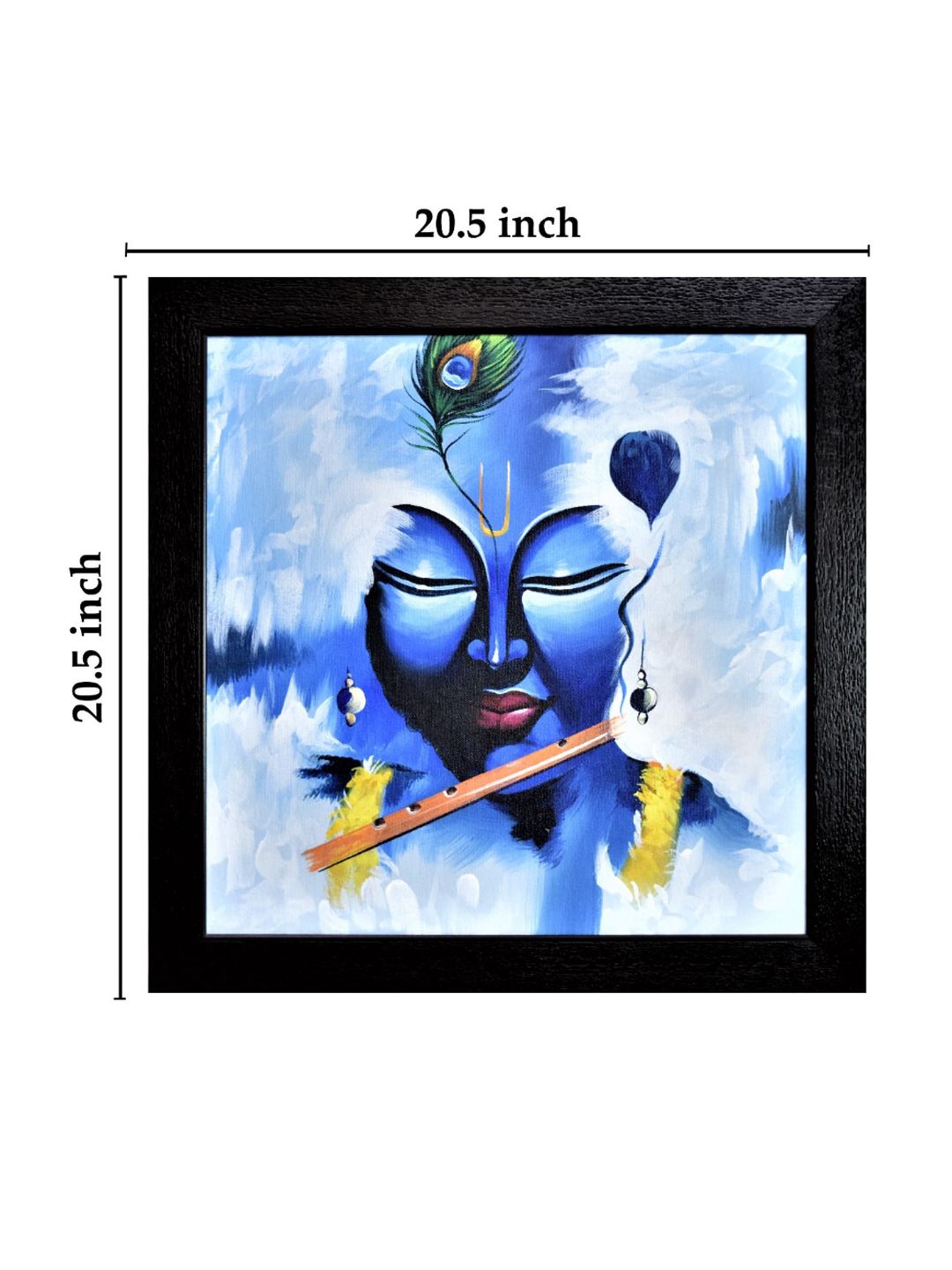 Buy Gallery99 Blue & Yellow Krishna With Flute & Peacock Feather
