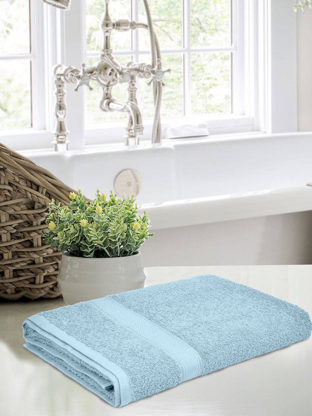 Home Fresh Everyday Blue 400 GSM Pure Cotton Bath Towel
