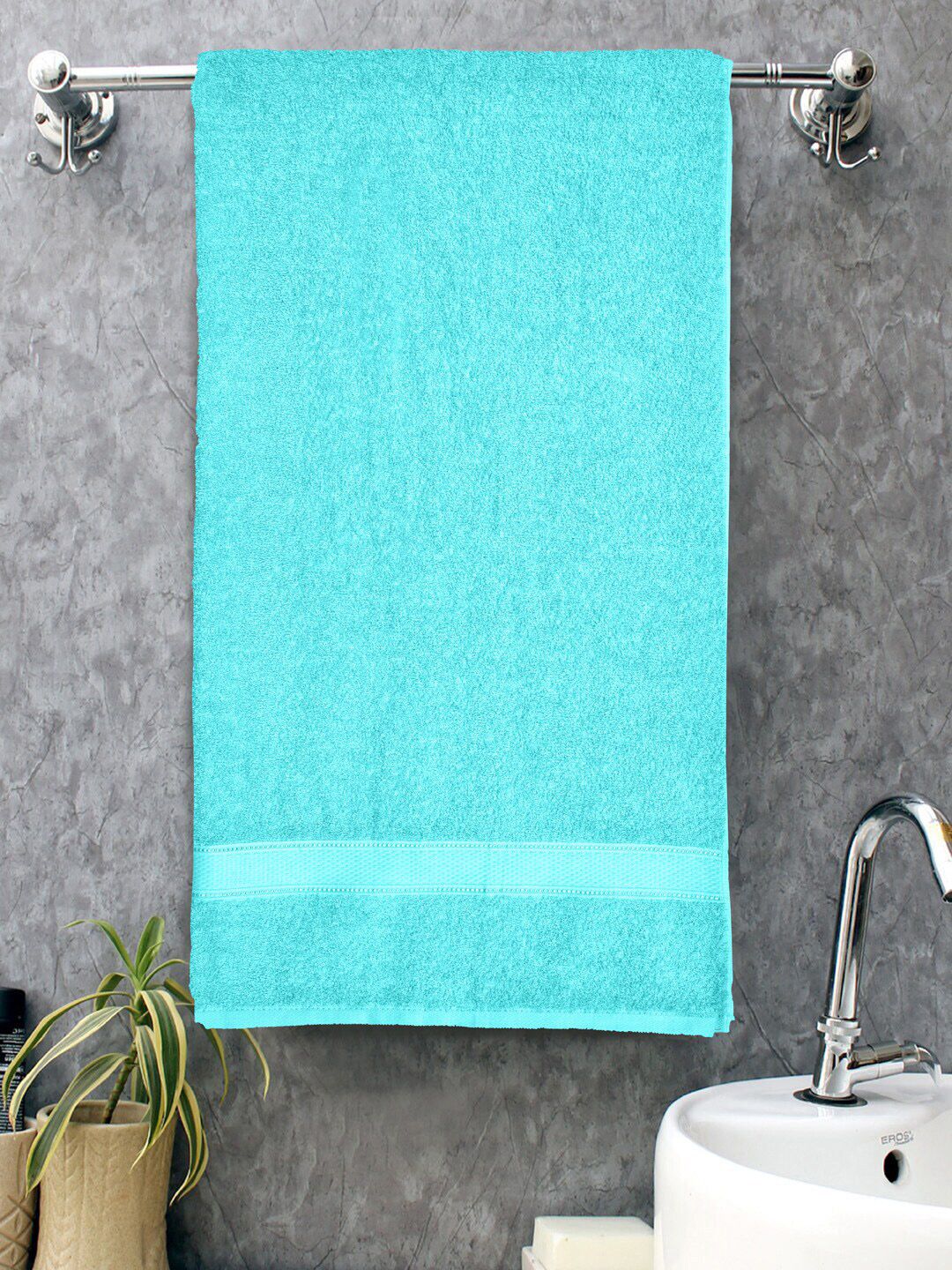 Home Fresh Everyday Sea Green 400 GSM Pure Cotton Bath Towel