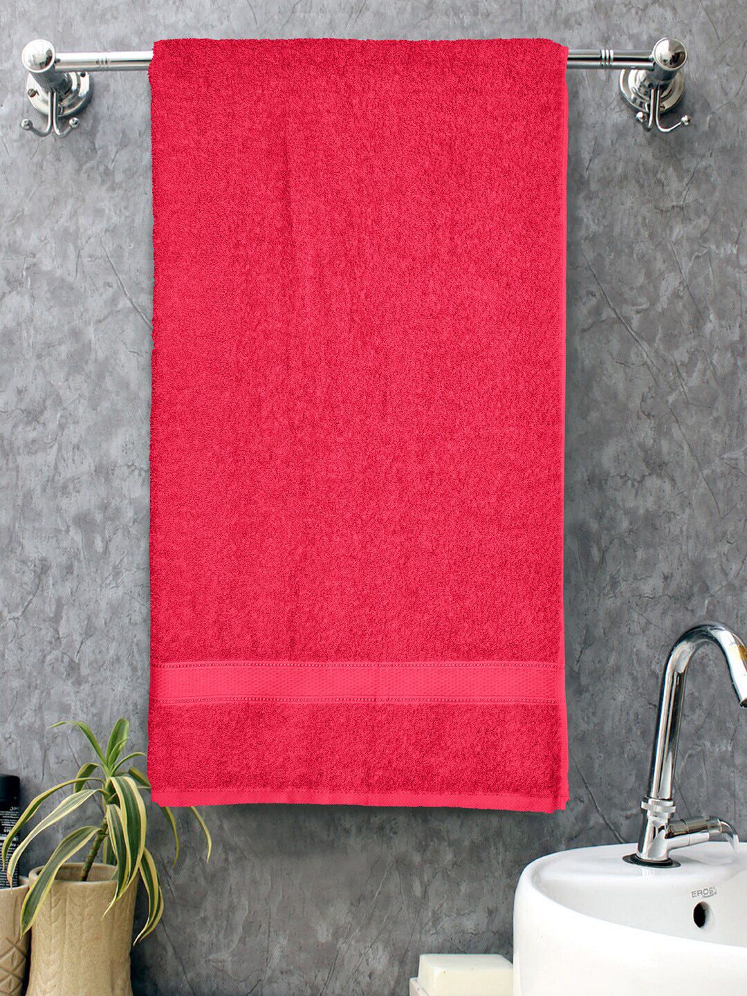 Home Fresh Everyday Red 400 GSM Pure Cotton Bath Towel