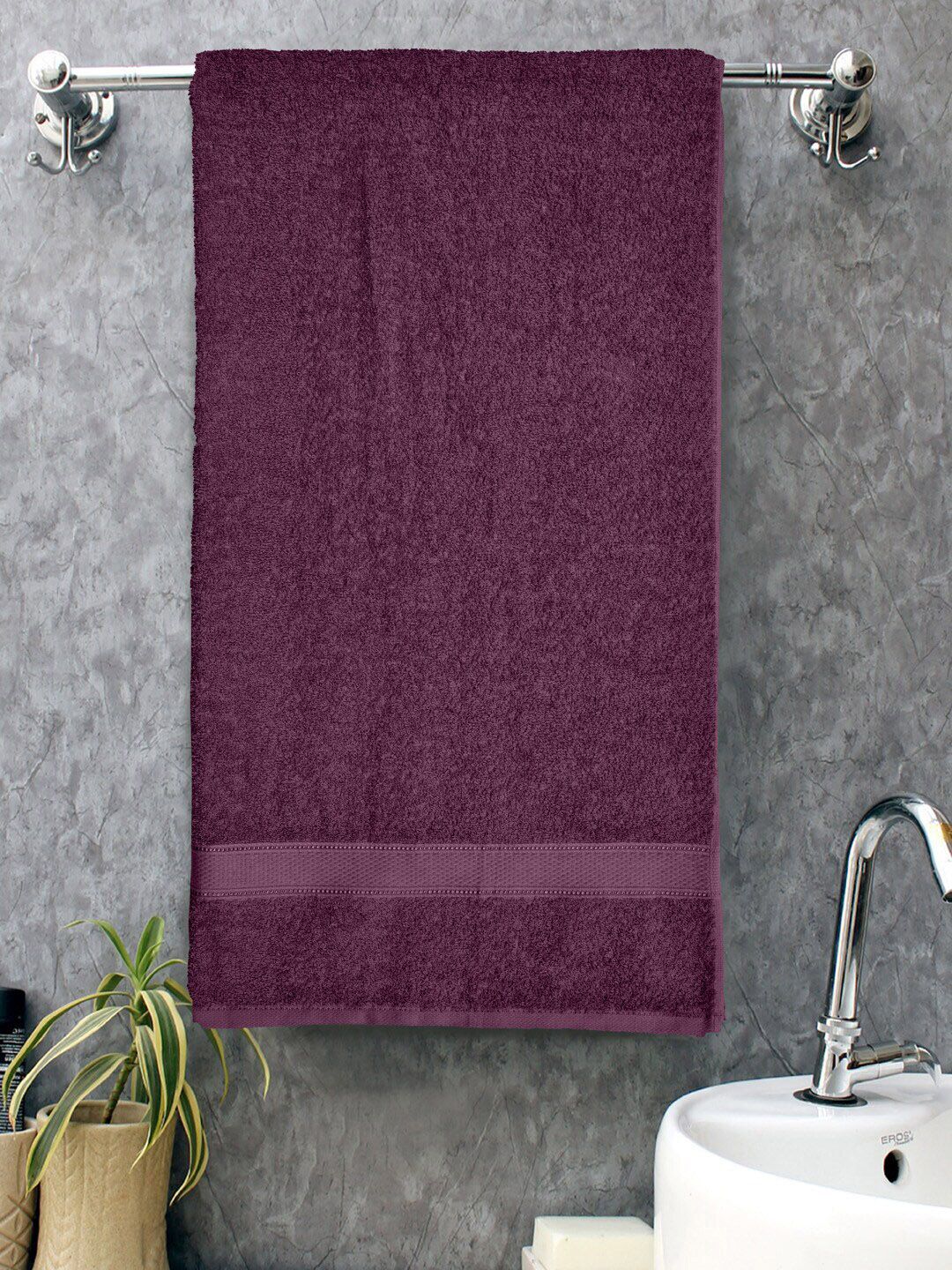 Home Fresh Everyday Purple 400 GSM Pure Cotton Bath Towel