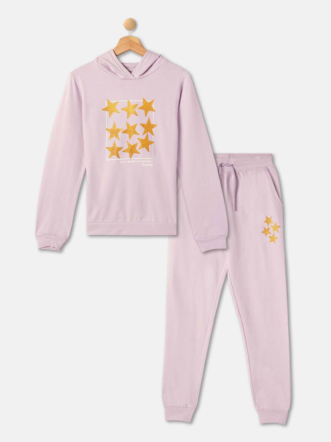R&B Girls Graphic Printed Pure Cotton T-Shirt With Trousers