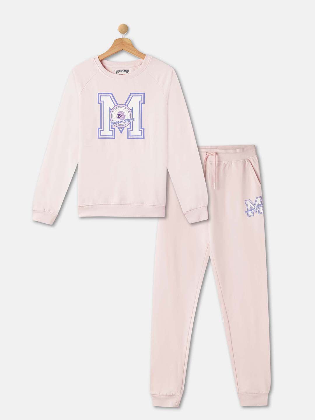 R&B Girls Printed Pure Cotton T-Shirt With Trousers