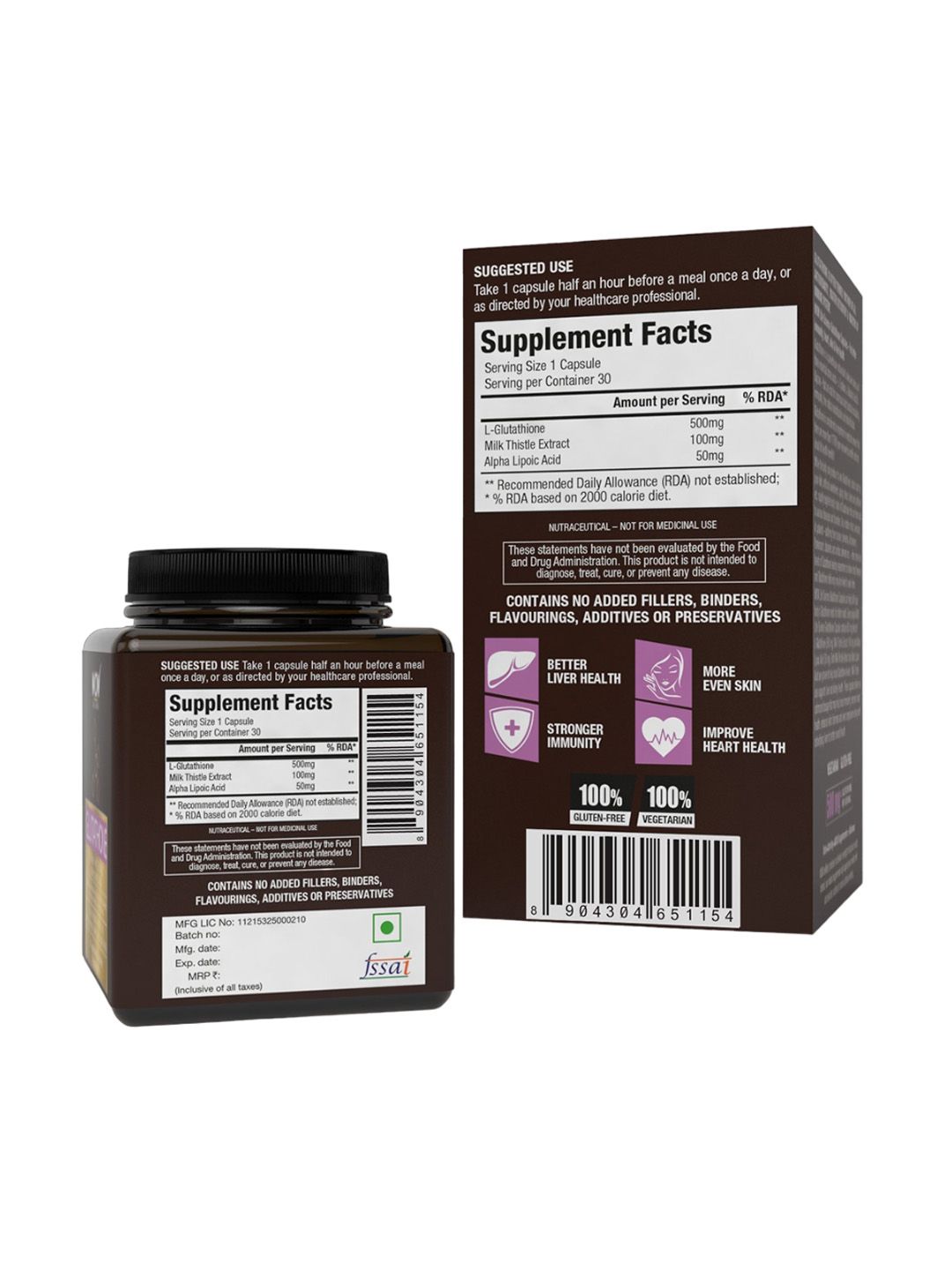 Buy WOW Life Science Glutathione Capsules With Milk Thistle Extract & Alpha  Lipoic Acid- 30Pcs - Nutrition and Wellbeing for Unisex 24708168