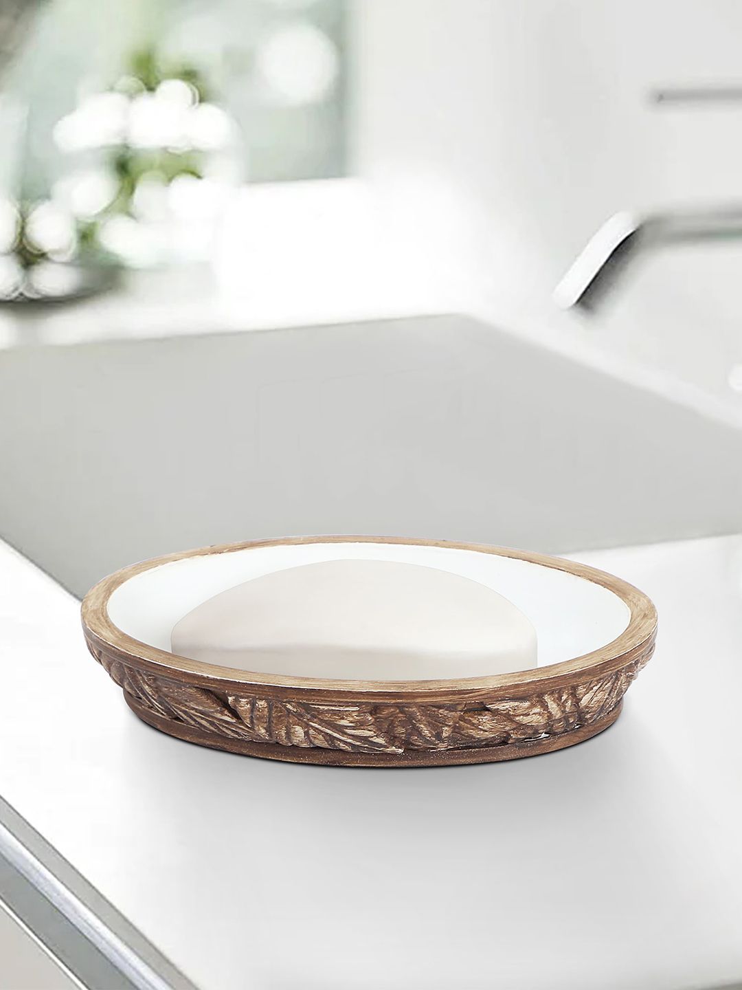 OBSESSIONS Brown Textured Soap Dish