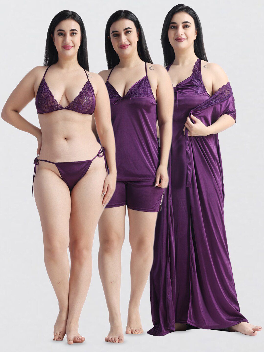 NIGHT KEYS NIGHT KEYS Pack Of 6 Maxi Nightdress