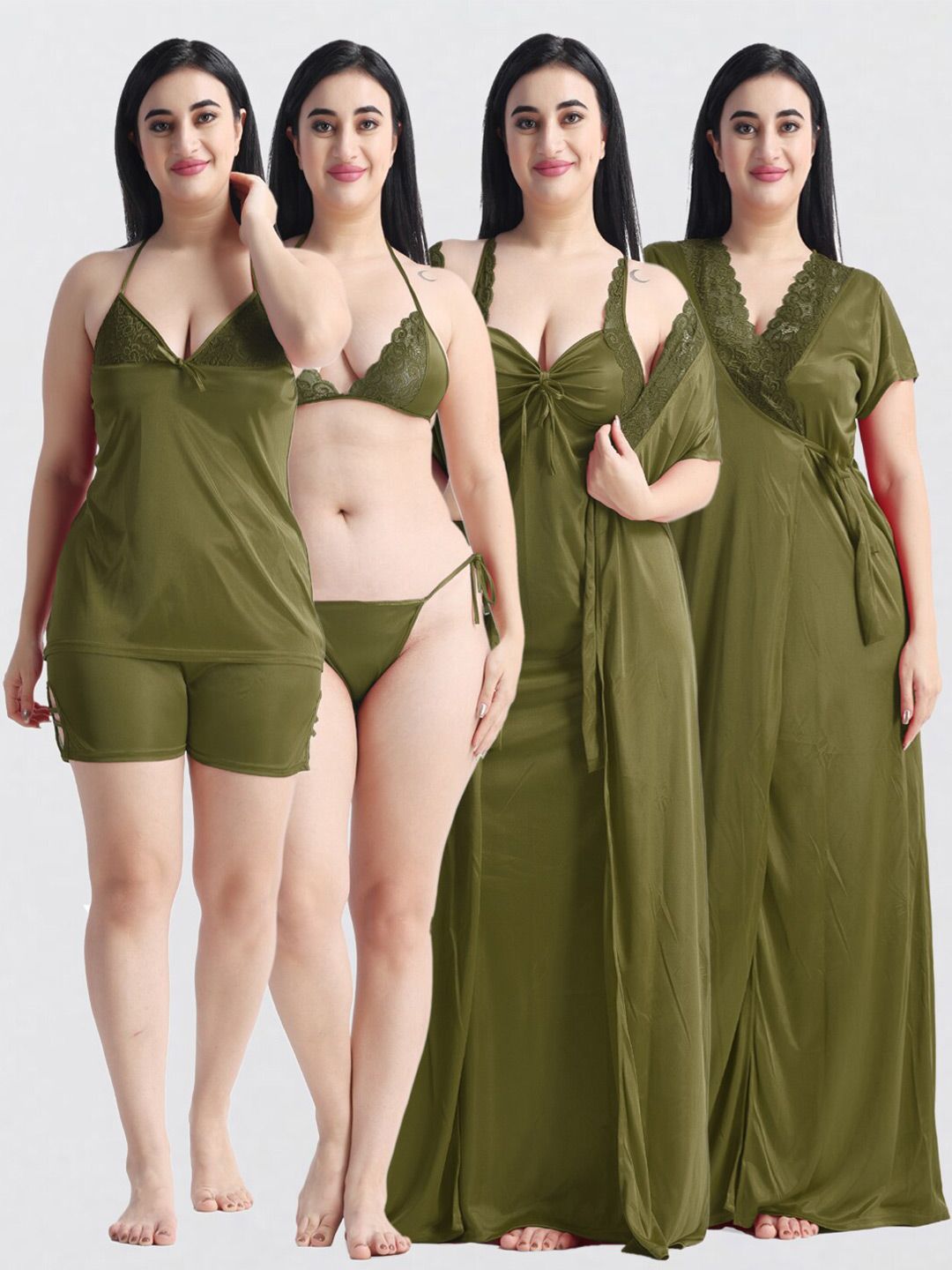 NIGHT KEYS NIGHT KEYS Pack of 6 Maxi Nightdress