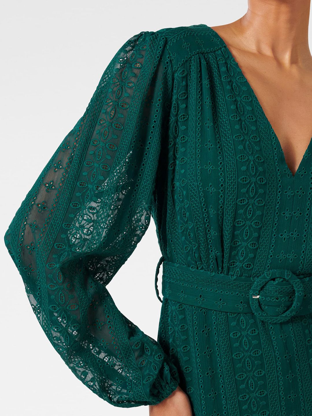 forever new green lace dress Portia Lace Skater Mini Dress Green