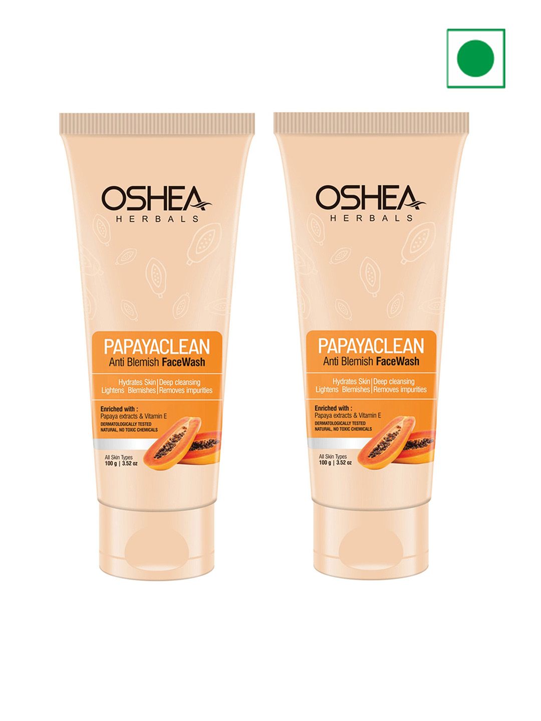 Oshea Herbals Pack of 2 Papayaclean Anti Blemish Face Wash 100 g Each