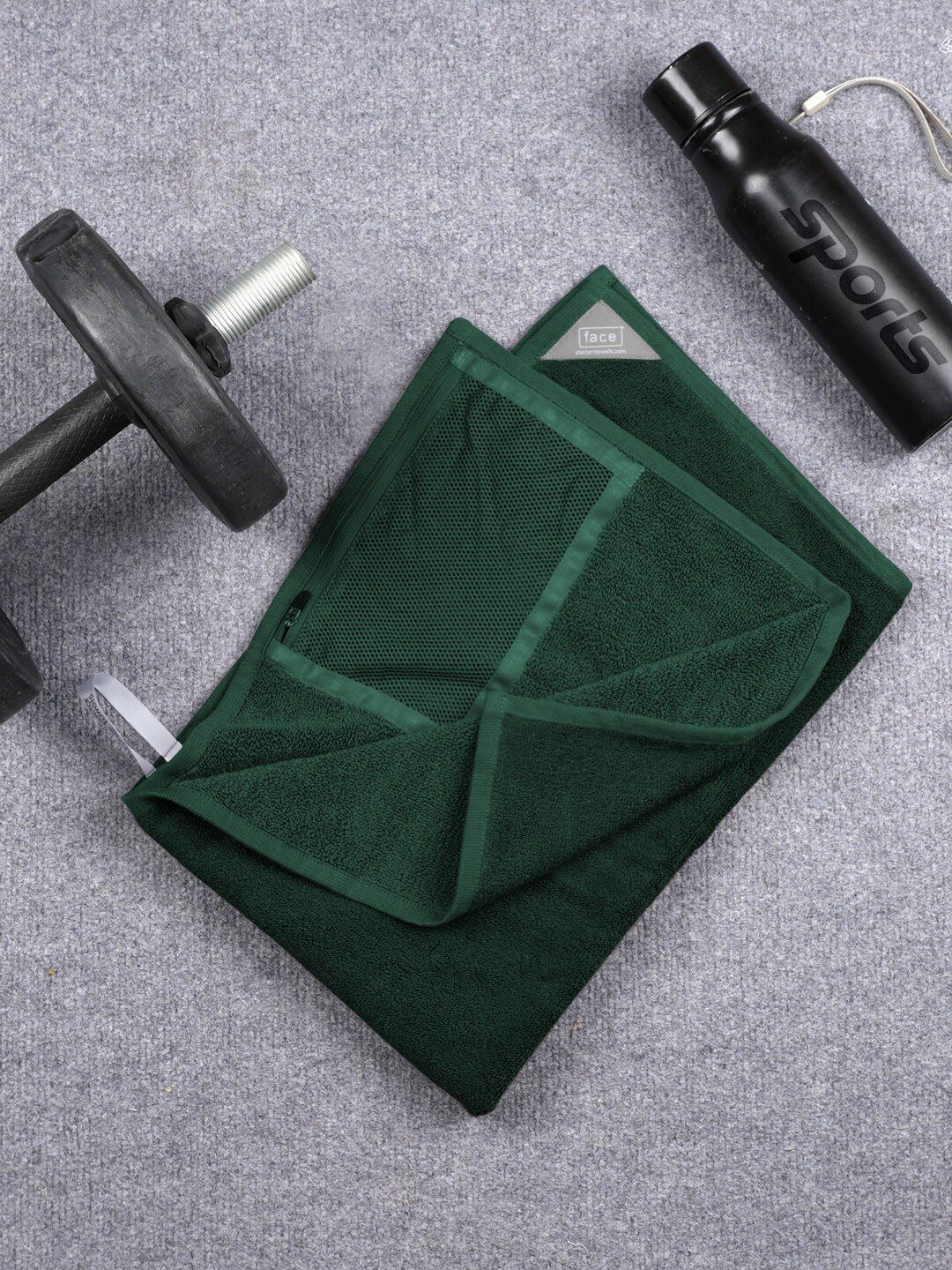 Doctor Towels Bottle Green 550 GSM Anti-Bacterial Banana x Cotton Workout Face Towel
