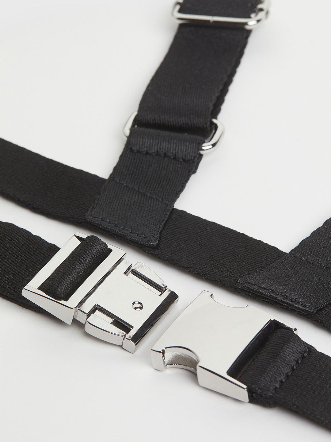 Leather Harness Dress Harness Belt H&m Black Double Buckle  display picture 3